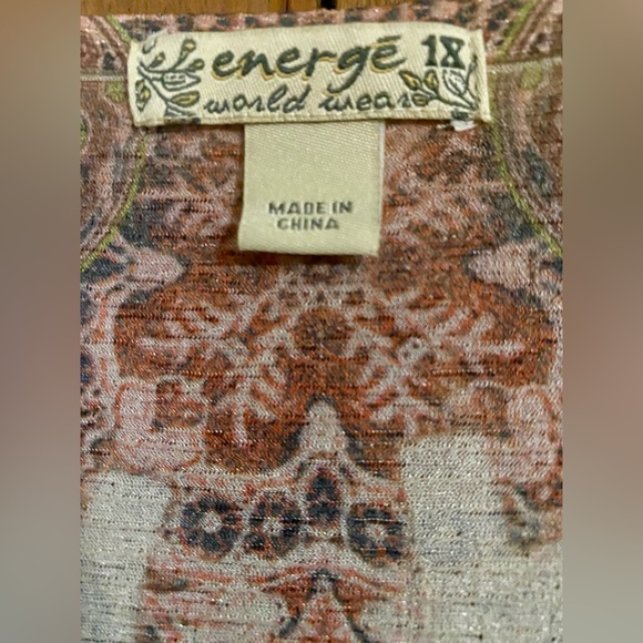 😊Women’s Energe Boho w/Lace & Tie Size 1X - Picture 4 of 5